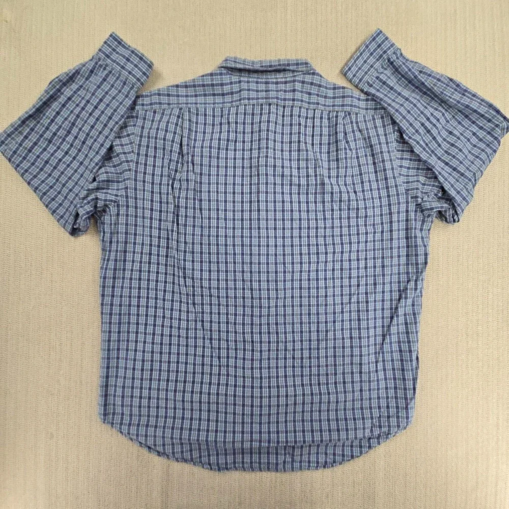 Polo Ralph Lauren Marlowe Shirt Mens XL Blue Check Plaid Classic Fit Vintage